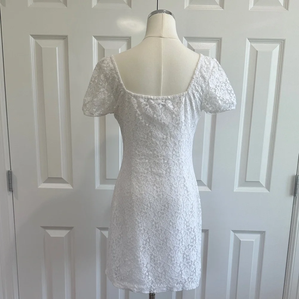 Abercrombie & Fitch White Lace Button-Down Mini Dress Size S